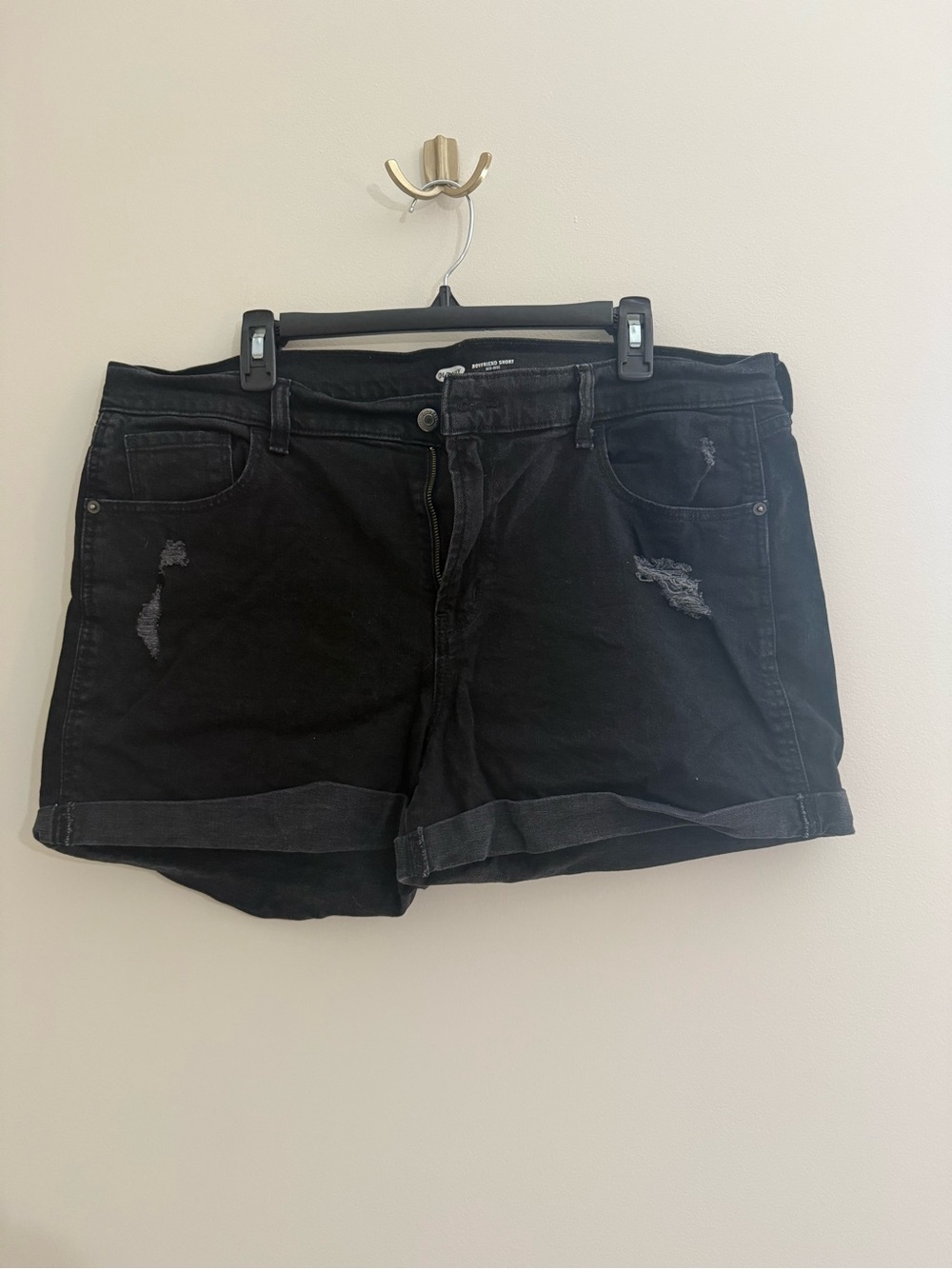 Old Navy Black Distressed Jean Shorts